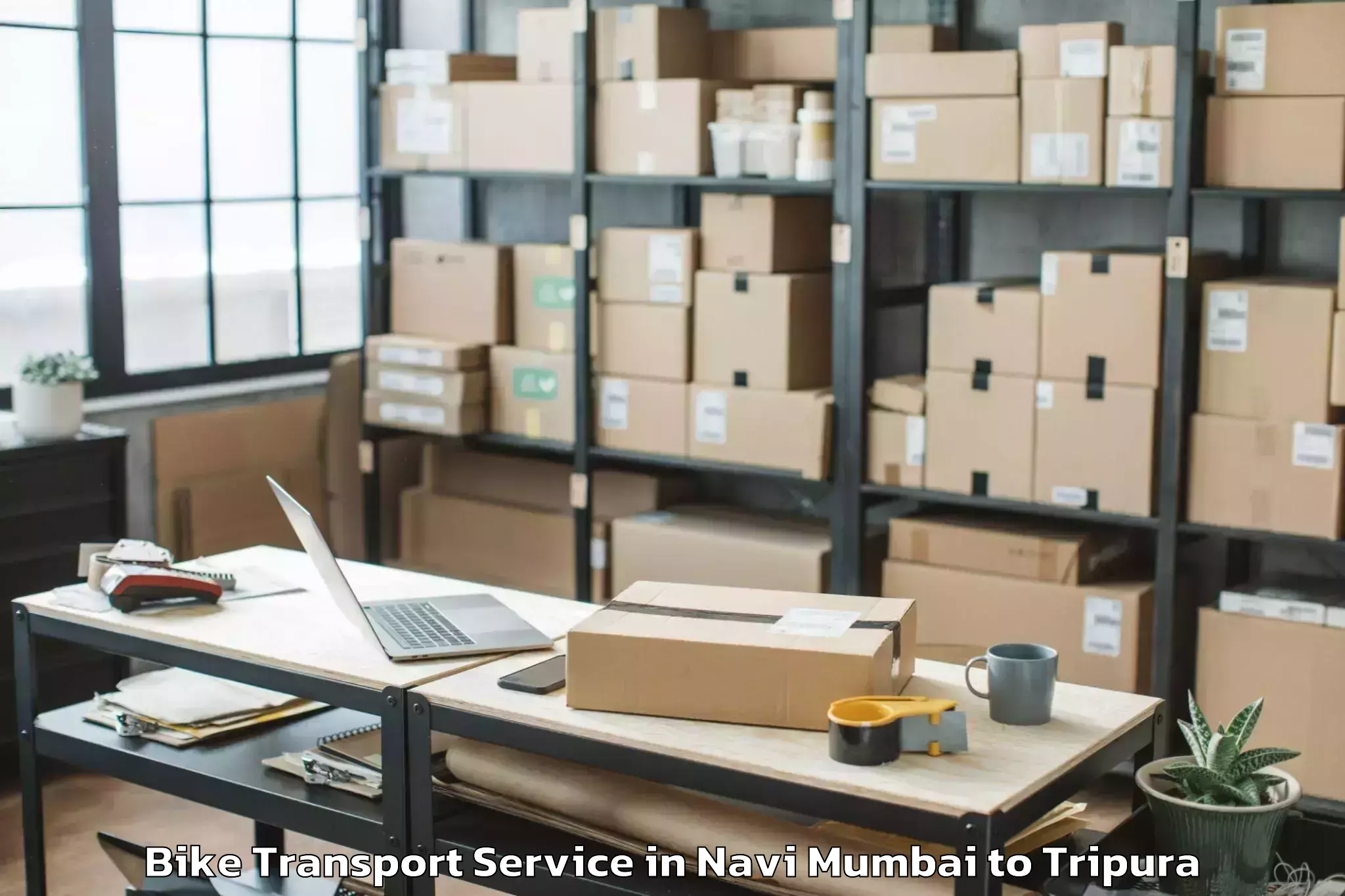 Trusted Navi Mumbai to Agartala Bike Transport